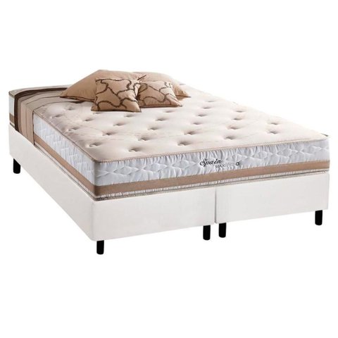 Cama Box Crc Queen +Colchão Molas Bonnel Spain Herval 158x198