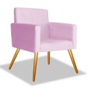 Ver imagem 1 de Kit 2 Poltrona Cadeira Beatriz Recepção Escritório Corino Rosa Bebê - ADJ Decor
