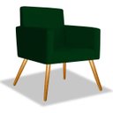 Ver imagem 2 de Kit 2 Poltrona Cadeira Beatriz Recepção Escritório Corino Verde Musgo - Adj Decor