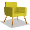 Ver imagem 2 de Kit 2 Poltrona Cadeira Beatriz Recepção Escritório Corino Amarelo - ADJ Decor