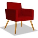 Ver imagem 2 de Kit 2 Poltrona Cadeira Beatriz Recepção Escritório Suede Vermelho - Adj Decor