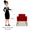 Ver imagem 4 de Kit 2 Poltrona Cadeira Beatriz Recepção Escritório Suede Vermelho - Adj Decor