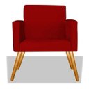 Ver imagem 3 de Kit 2 Poltrona Cadeira Beatriz Recepção Escritório Suede Vermelho - Adj Decor