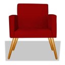 Ver imagem 2 de Poltrona Cadeira Beatriz Sala de Estar Recepção Escritório Corino Vermelho - ADJ Decor