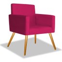 Ver imagem 2 de Kit 2 Poltrona Cadeira Beatriz Recepção Escritório Suede Rosa Pink - Adj Decor