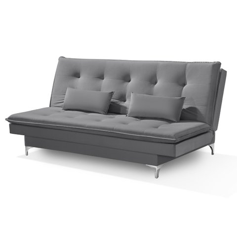 Sofá Cama Bangkok Pés Cromados Tecido Alta Qualidade Veludo