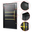Ver imagem 3 de Porta Pivotante Alumínio Lamb.Evolution c/Pux.D.Elite Preto Gold 216x120 Brimak