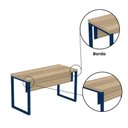 Ver imagem 7 de Mesa Escritório1200x600x750mm M1200pe40tub Noce Naturalle-azul Delrei