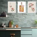 Ver imagem 1 de Kit 3 Quadros Cozinha Vintage- Bless This Kitchen 45x34cm:moldura Branca