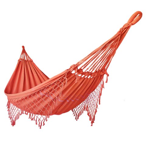 Rede de Dormir Casal Balanço de Algodão Reforçada 3,80m X 1,50m Varias Cores:laranja