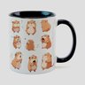 Caneca Branca com Interna Preta Y5 Capivara Animal 12 - 1