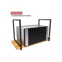 Ver imagem 4 de Prateleira Industrial Suspensa Design Moderno Suporte Ferro e Madeira para Micro-ondas