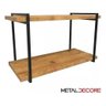 Prateleira Industrial Suspensa Design Moderno Suporte Ferro e Madeira para Micro-ondas - 3