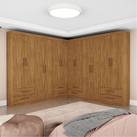 Closet Casal Duplo Lu 12 Portas 8 Gavetas