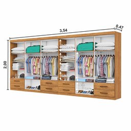 Closet Casal Duplo Lu 12 Portas 8 Gavetas - 5