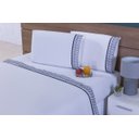 Ver imagem 1 de Jogo De Lençol Solteiro King 3 Peças 200 Fios 40cm Altura Leze Preta