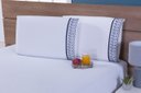 Ver imagem 2 de Jogo De Lençol Solteiro King 3 Peças 200 Fios 40cm Altura Leze Preta