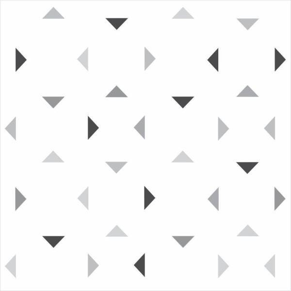 Triângulos Cinza - Papel de Parede - 0,58 x 2,00m - 2