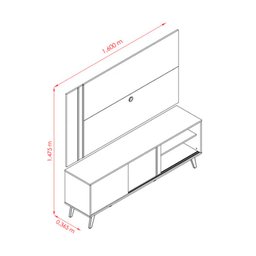 Rack com Painel Cronos para Tv até 50 Polegadas Madetec - 6