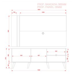 Rack com Painel Cronos para Tv até 50 Polegadas Madetec - 7