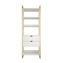 Ver imagem 3 de Closet Solteiro Estilo Industrial Loft 1 Módulo com Gaveta Branco Base Dourada