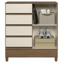Ver imagem 5 de Cômoda Quarto 90cm 8 Gavetas 1 Porta Thales Jequitibá/Off S01 - Mpozenato