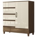 Ver imagem 1 de Cômoda Quarto 90cm 8 Gavetas 1 Porta Thales Jequitibá/Off S01 - Mpozenato