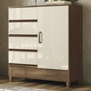 Ver imagem 2 de Cômoda Quarto 90cm 8 Gavetas 1 Porta Thales Jequitibá/Off S01 - Mpozenato