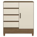 Ver imagem 6 de Cômoda Quarto 90cm 8 Gavetas 1 Porta Thales Jequitibá/Off S01 - Mpozenato