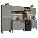 Ver imagem 3 de Armário de Cozinha Completa 293cm Rustic/Cinza Emilly Madesa 02