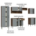 Ver imagem 5 de Armário de Cozinha Completa 293cm Rustic/Cinza Emilly Madesa 02