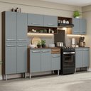 Ver imagem 1 de Armário de Cozinha Completa 293cm Rustic/Cinza Emilly Madesa 02