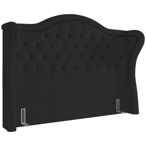 Cabeceira Cama Box Queen 160 cm P05 Lisboa Bouclê Preto - Lyam Decor