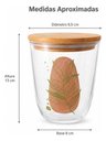 Ver imagem 2 de Kit 2 Potes de Vidro Nadir 750ml com Tampa de Bambu Decorado