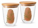 Ver imagem 1 de Kit 2 Potes de Vidro Nadir 750ml com Tampa de Bambu Decorado