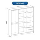 Ver imagem 3 de Guarda Roupa 6 Portas e 2 Gavetas Sonata New Castro