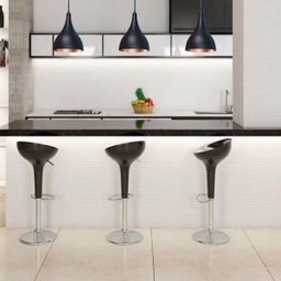 Kit 4 Pendentes Gota em Alumínio Preta Fosca e Cobre - 2