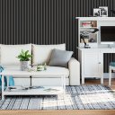 Ver imagem 2 de Papel de Parede Decorativo Listrado Padrão Cinza Preto 2,5m