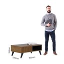 Ver imagem 4 de Mesa de Centro Jeri com Nicho Interno Noce Milano/ Preto Fosco - Colibri