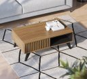 Ver imagem 1 de Mesa de Centro Jeri com Nicho Interno Noce Milano/ Preto Fosco - Colibri