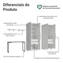 Ver imagem 4 de Conjunto Home Office 2 Armários Neo 1 Escrivaninha 2 Prateleiras Branco Madesa