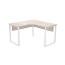 Ver imagem 1 de Mesa de Escritório em L Pé Tubular Pe25 em Mdp 155 x 155 x 60cm Nogueira Casablanca e Base