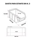 Ver imagem 2 de Kit 20 Caixa Gaveta Plástica Organizadora Bin Nº3 Plus:AZUL