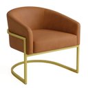 Ver imagem 5 de Poltrona Sala Decorativa Kit 2 Arielle Industrial Dourado Sintético Pu D03 - D’Rossi