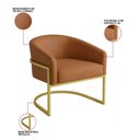 Ver imagem 3 de Poltrona Sala Decorativa Kit 2 Arielle Industrial Dourado Sintético Pu D03 - D’Rossi