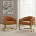 Ver imagem 1 de Poltrona Sala Decorativa Kit 2 Arielle Industrial Dourado Sintético Pu D03 - D’Rossi