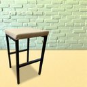 Ver imagem 4 de Banquinho Estilo Industrial Modelo Luxo com Assento Estofado Preto