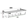 Toalheiro Varal Roupa Inox Dobravel Porta Toalha Prateleira Armazenamento Suporte Gancho Quarto - 9