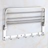 Toalheiro Varal Roupa Inox Dobravel Porta Toalha Prateleira Armazenamento Suporte Gancho Quarto - 2
