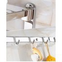 Ver imagem 6 de Toalheiro Varal Roupa Inox Dobravel Porta Toalha Prateleira Armazenamento Suporte Gancho Quarto
